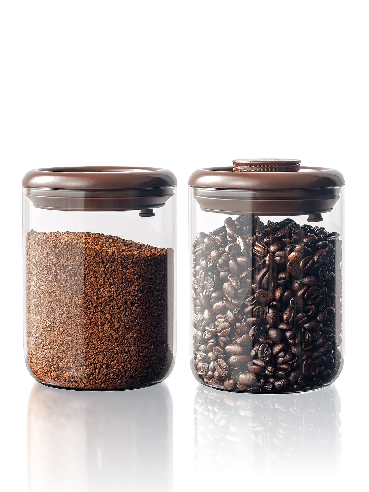 Tourdeus glass coffee container with pop-top lid keeps aroma fresh