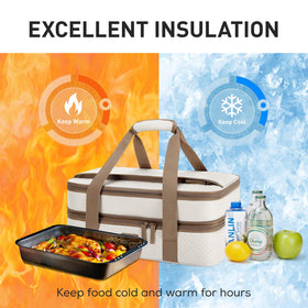 Tourit insulated carrier interior with leakproof foil keeps contents tidy during transit.