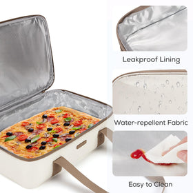 TOURIT insulated casserole carrier padded handles offer comfortable carrying.
