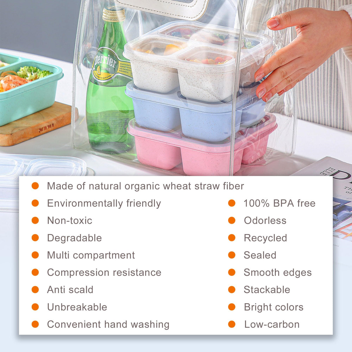 TOUWMX Bento Box Kids dishwasher-safe with lid off for safe cleaning