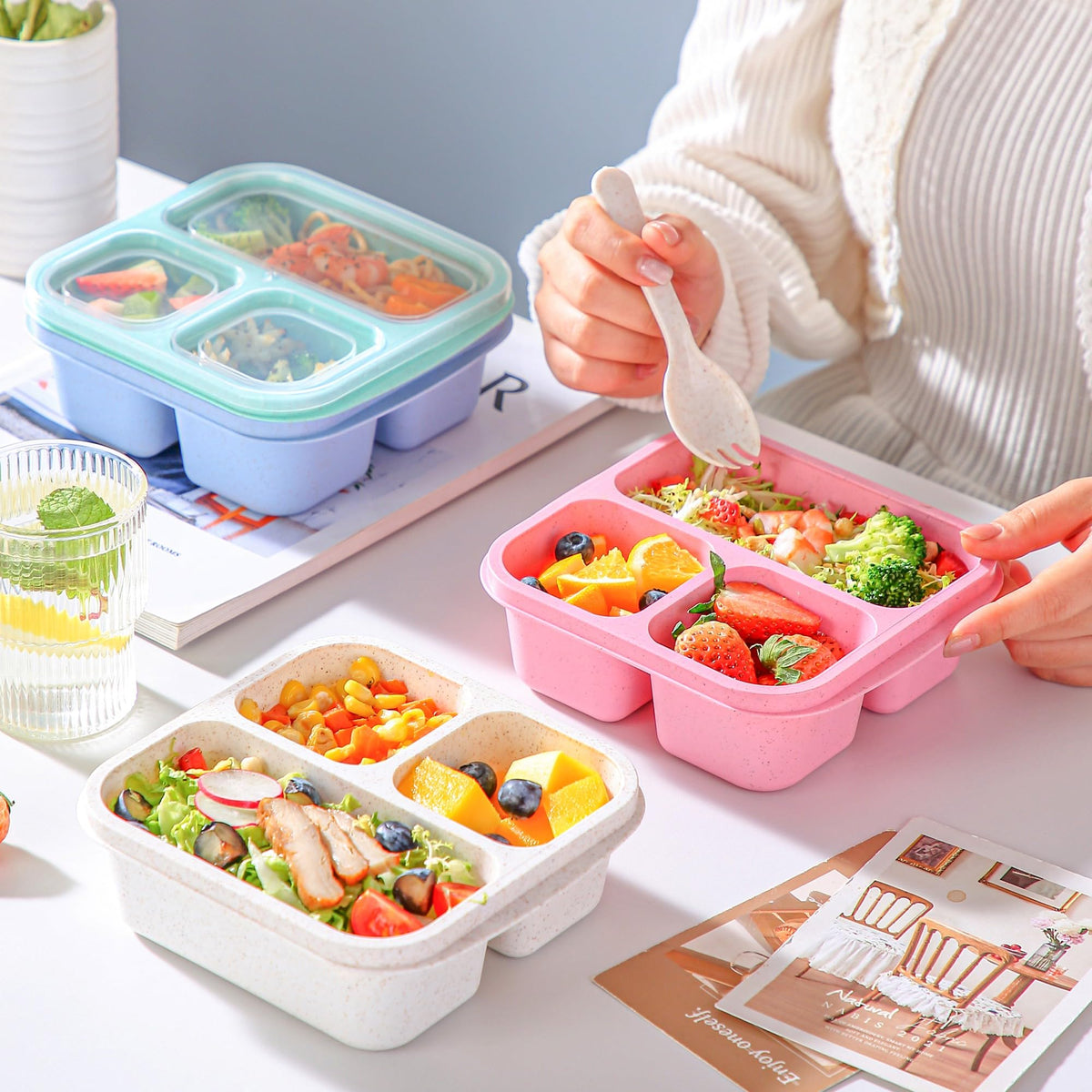 TOUWMX Bento Box Kids microwave and freezer safe use in daily meal prep