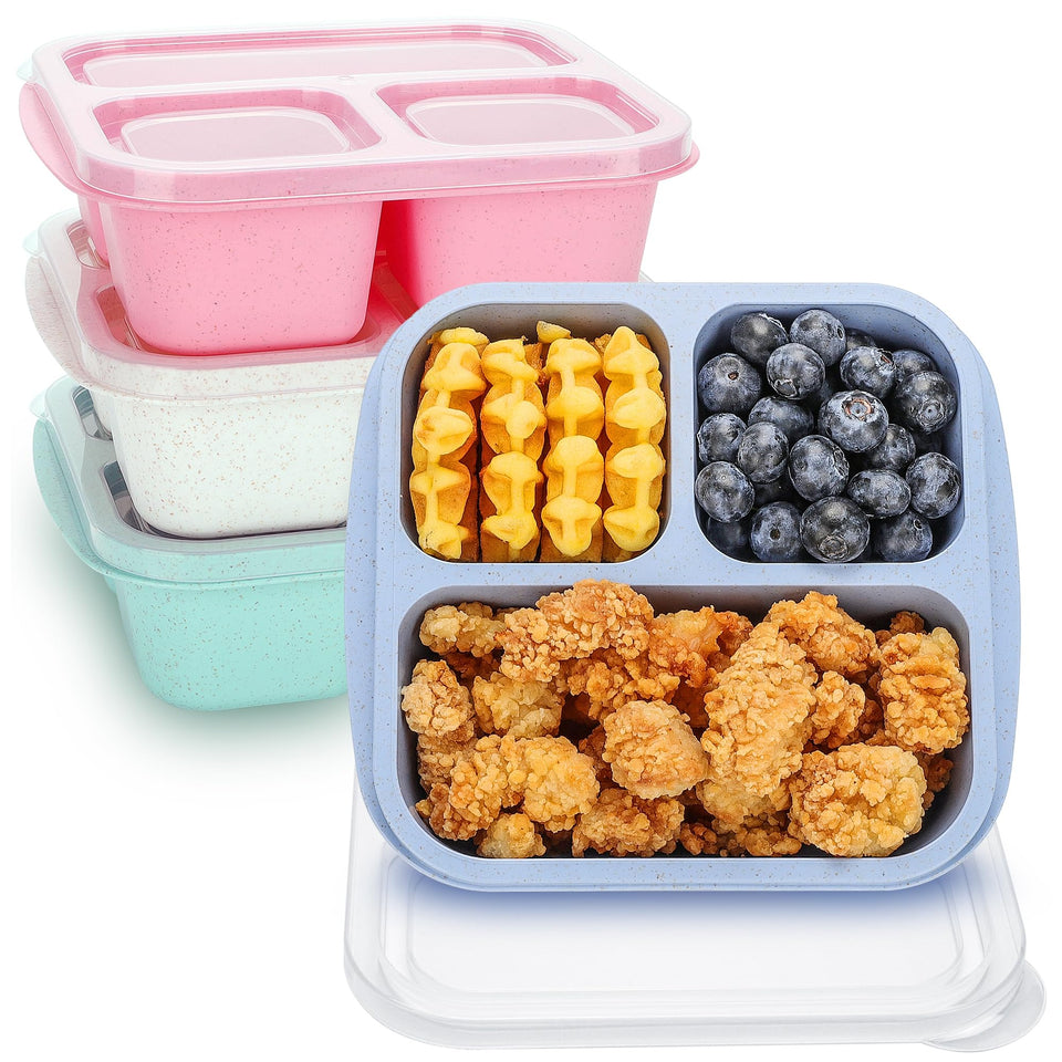 TOUWMX Bento Box Kids pack 4 front view with colorful lids for school lunches