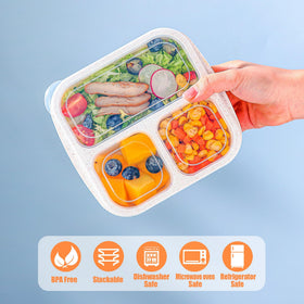TOUWMX Bento Box Kids lid in place demonstrates secure stacking for travel