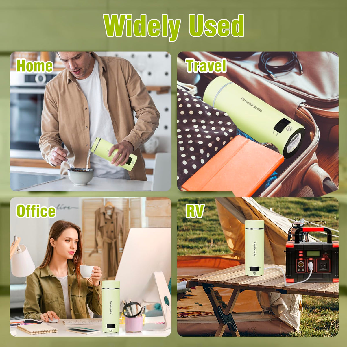 Touxila portable kettle non-slip base provides stable use anywhere.