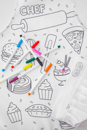 TOVLA JR breathable cotton fabric keeps kids cool while cooking.