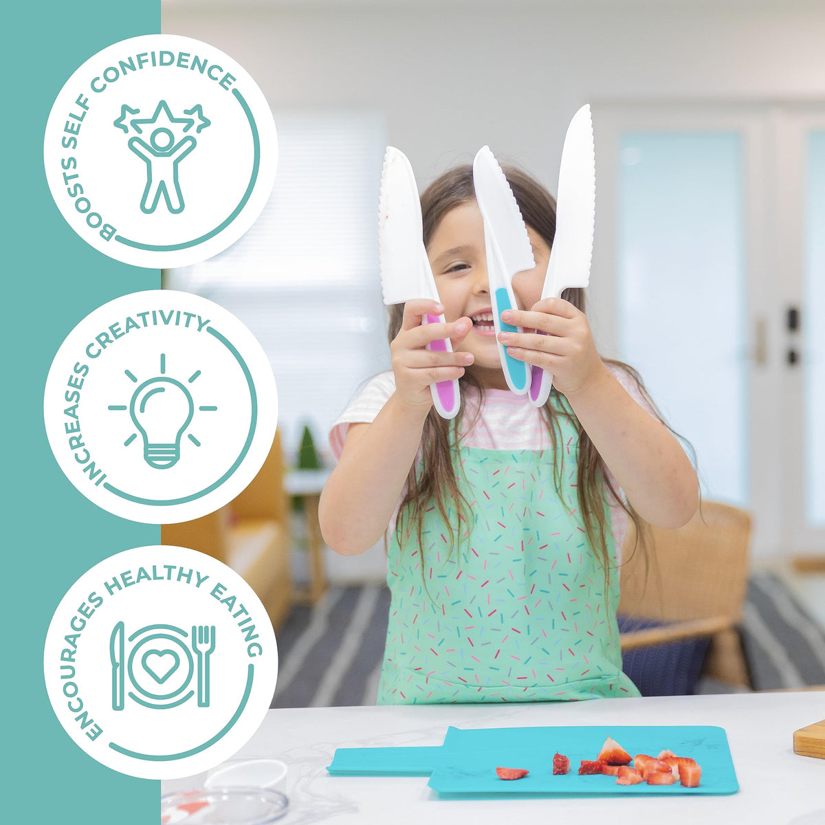 Tovla Jr BPA-free materials highlighting safe, durable kitchen tools for kids.