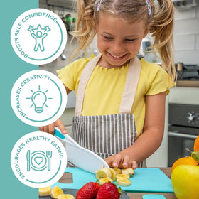 Tovla Jr kitchen setup image emphasizing family cooking with kids.