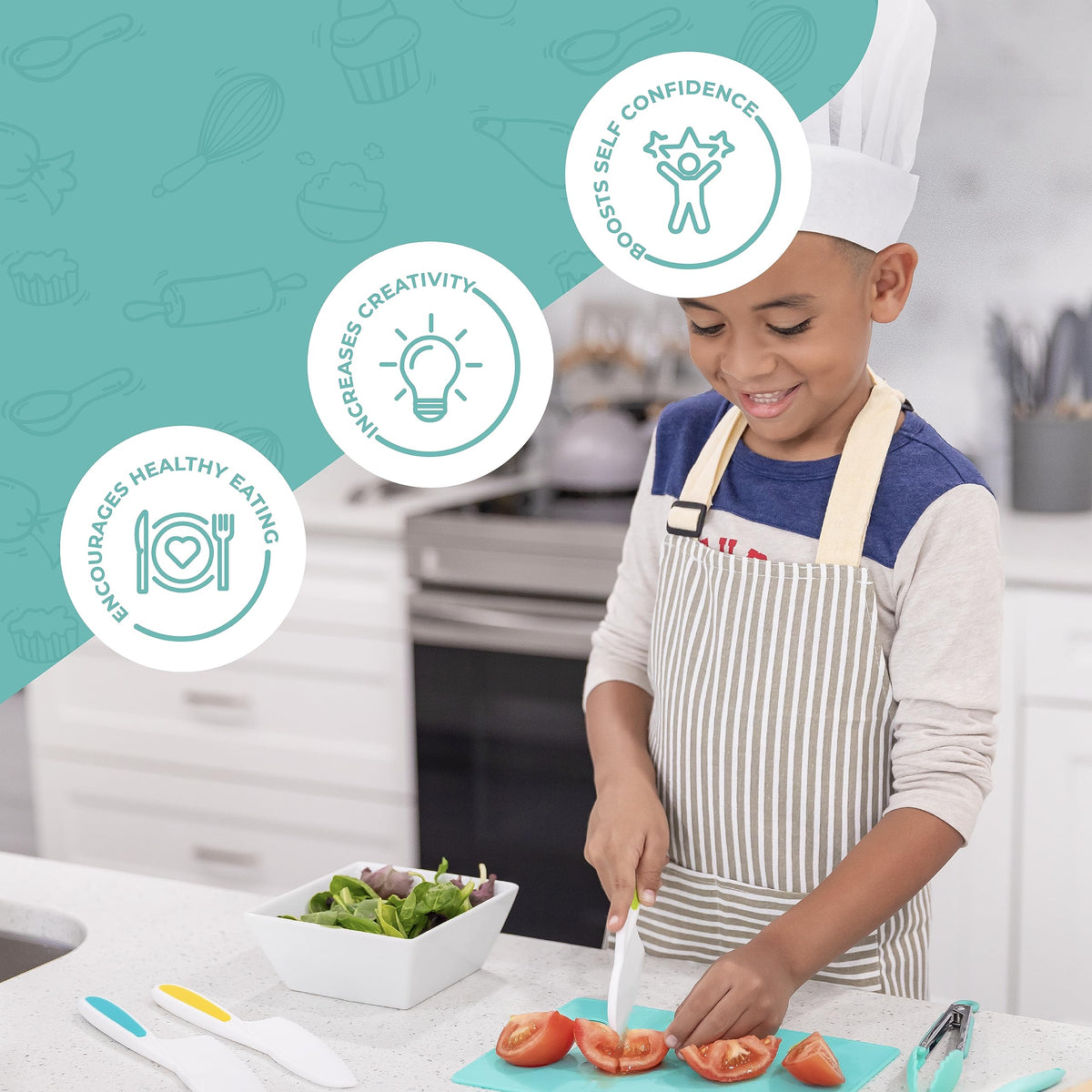 Tovla Jr sturdy construction supports building cooking confidence.