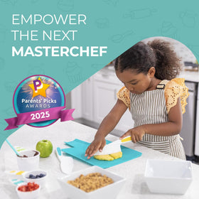Tovla Jr three-piece set shown together for growing kitchen skills.
