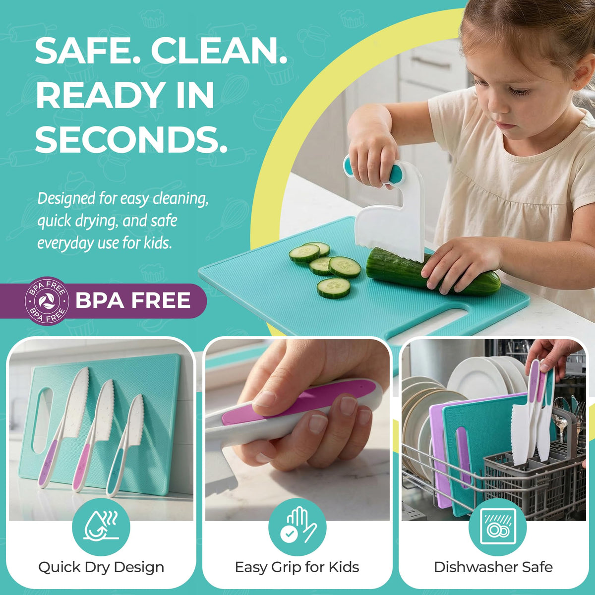 Tovla Jr kid sized cutting boards for organized prep