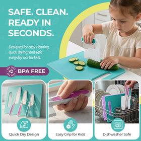 Tovla Jr kid sized cutting boards for organized prep