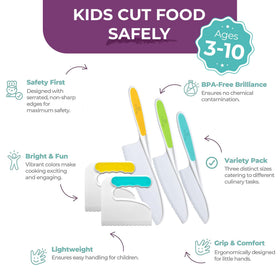 TOVLA JR. safe grip handles provide secure, comfortable cutting for little hands.