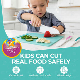 Tovla Jr kids safe knife set cutting action for young chefs
