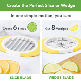 Tovolo citrus slicer wedger anti-slip base keeps fruit stable during cutting
