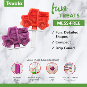 Tovolo dishwasher-safe truck molds simplify cleanup after making kid-friendly pops.