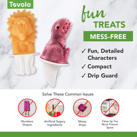 Tovolo built-in drip guard helps keep counters clean during pops.