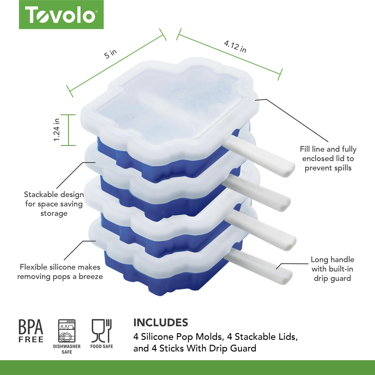 Tovolo easy-grip truck popsicle molds designed for small hands and precise filling.