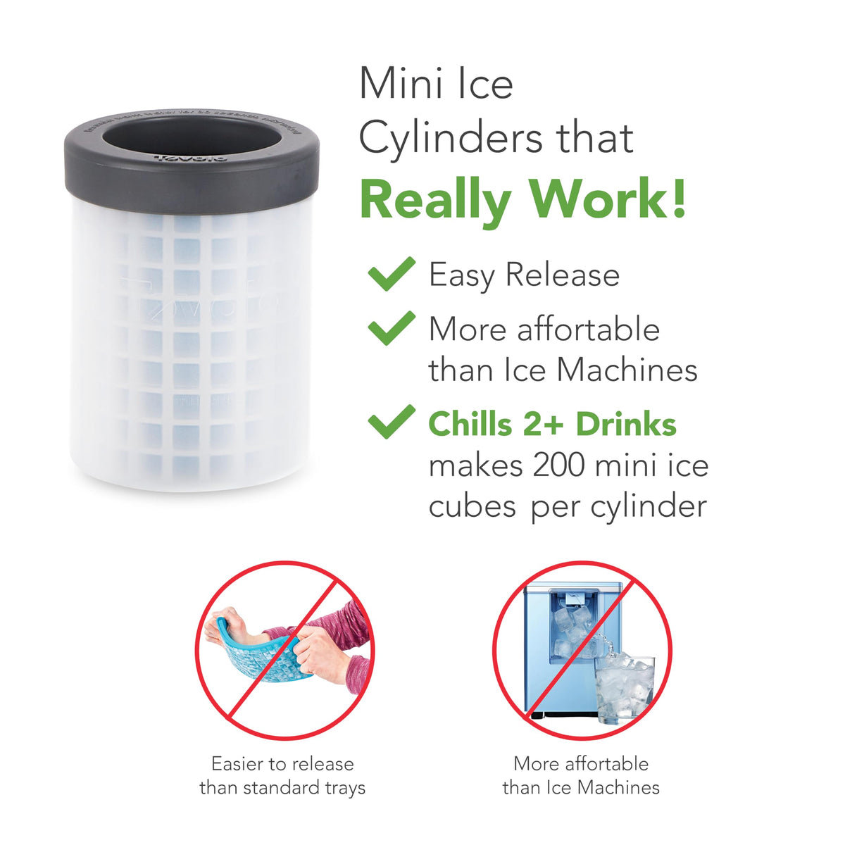 Tovolo mini ice cubes quickly chill beverages
