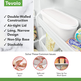 Tovolo half-gallon ice cream container double-wall insulation reduces temperature swings