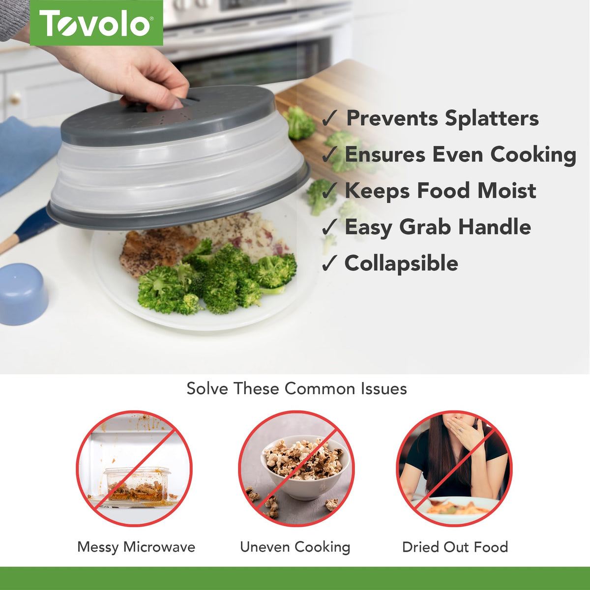 Tovolo medium charcoal cover with vents promoting even heating and steam release