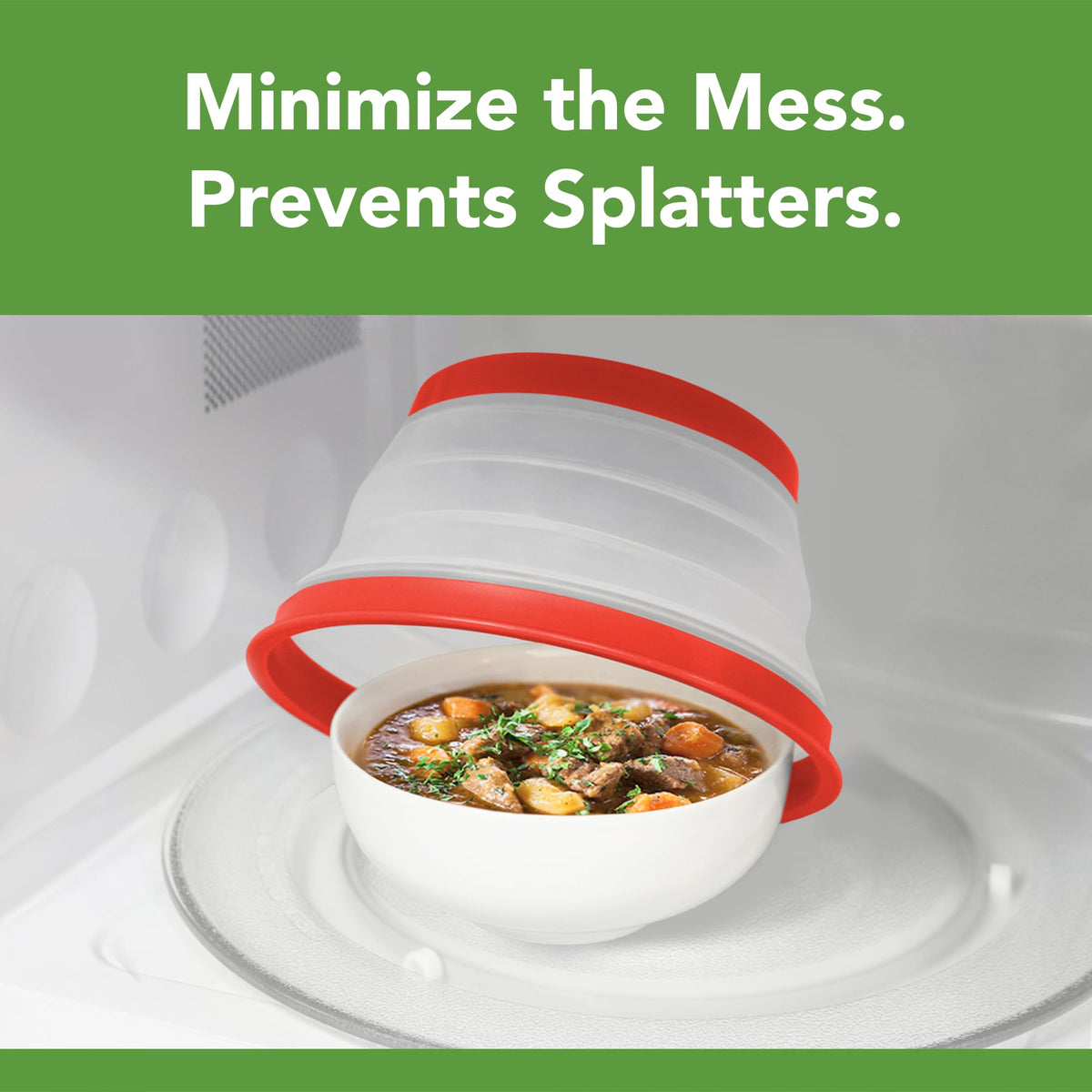 Tovolo collapsible silicone lids popped up for deep dishes and easy storage.