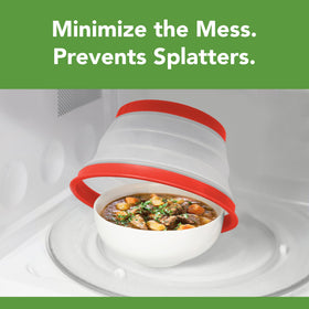 Tovolo collapsible silicone lids popped up for deep dishes and easy storage.
