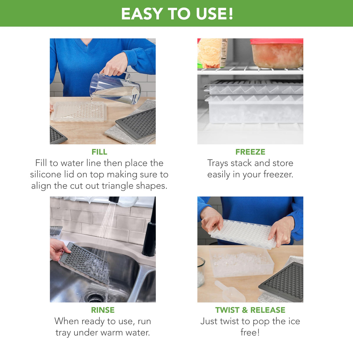 Tovolo silicone trays are BPA-free and dishwasher safe for daily use.