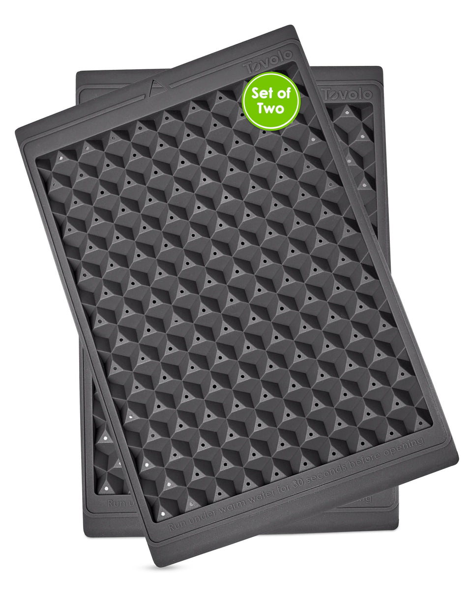 Tovolo mini ice tray twist release demonstrating effortless nugget ice release.