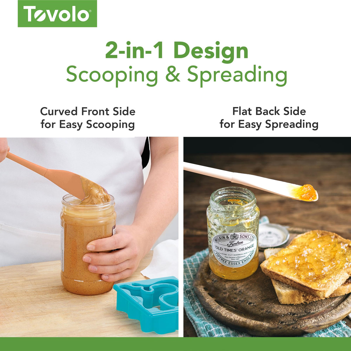 Tovolo nylon-core with silicone edges bends to fit curves
