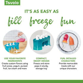 Tovolo Ocean Friends fish popsicle mold offering 2.64 oz portions for simple servings.