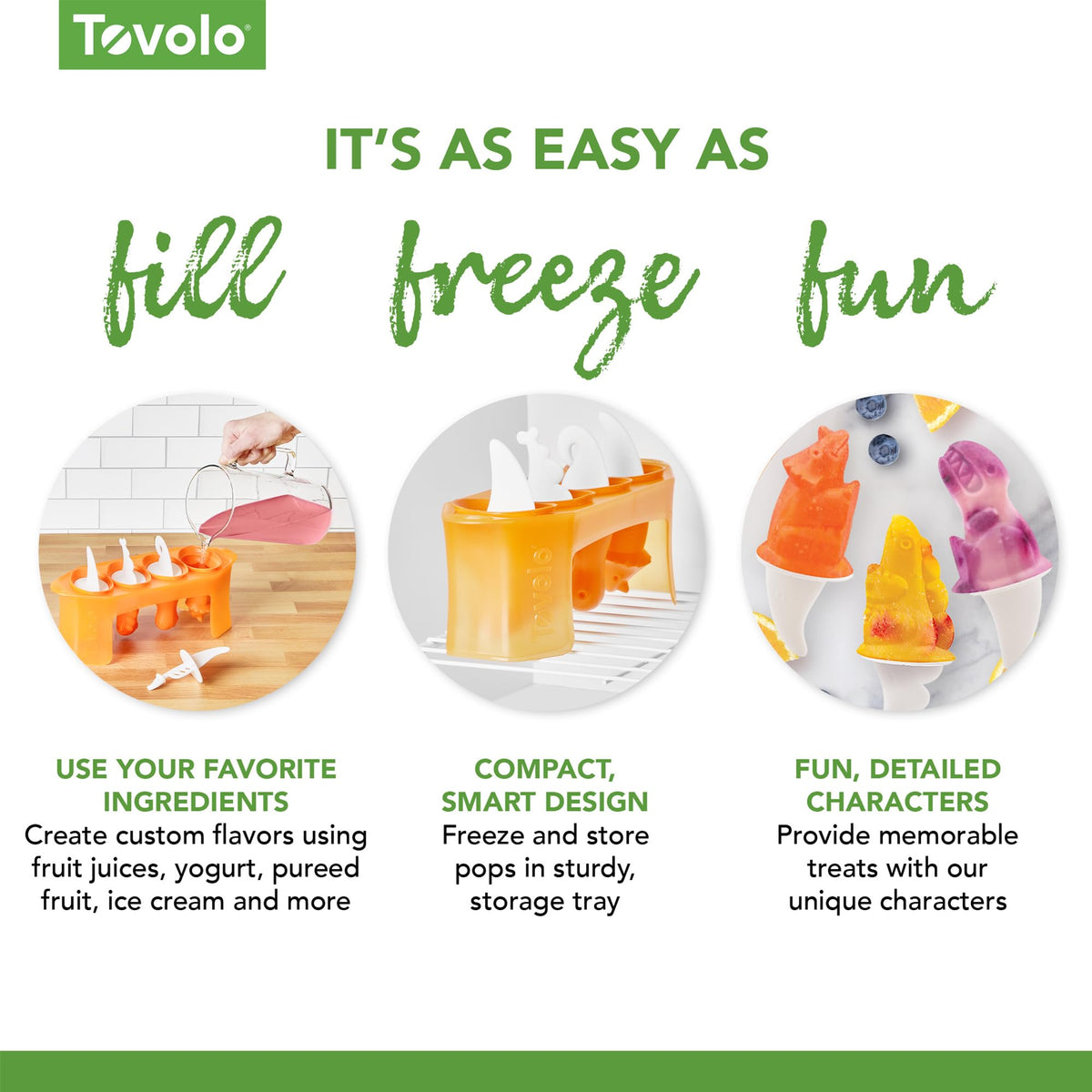 Tovolo four-mold batch provides perfect portions for small hands.