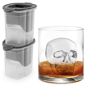 Tovolo Skull Ice Mold Pack 2 front view with dramatic three-inch skulls for crafts