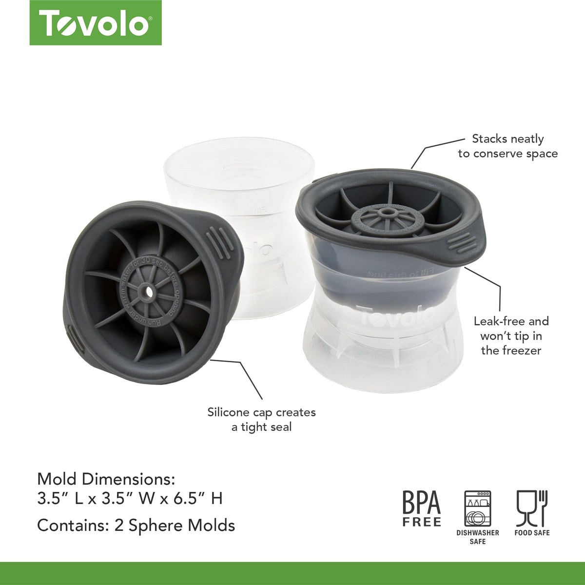 Tovolo BPA-free silicone construction guarantees daily use safety