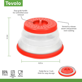 Tovolo splatter cover doubles as a colander for rinsing produce.