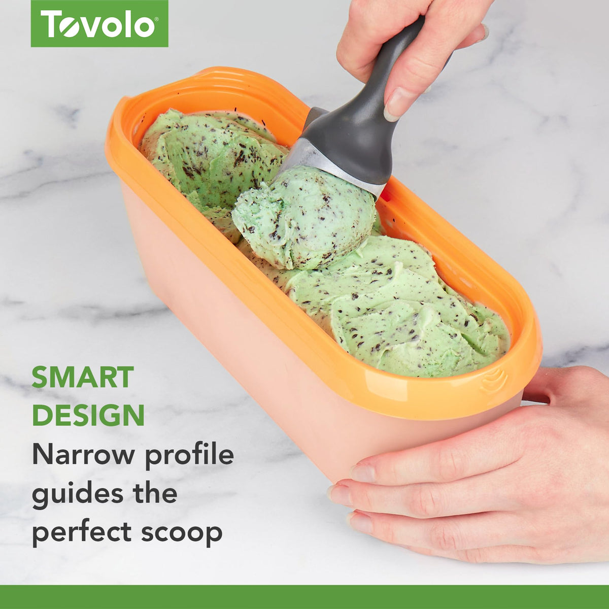 Tovolo airtight lid blocks odors and leaks to keep treats clean.