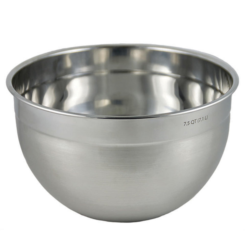 Tovolo XL mixing bowl with 7.5-quart capacity for large batches and easy prep.
