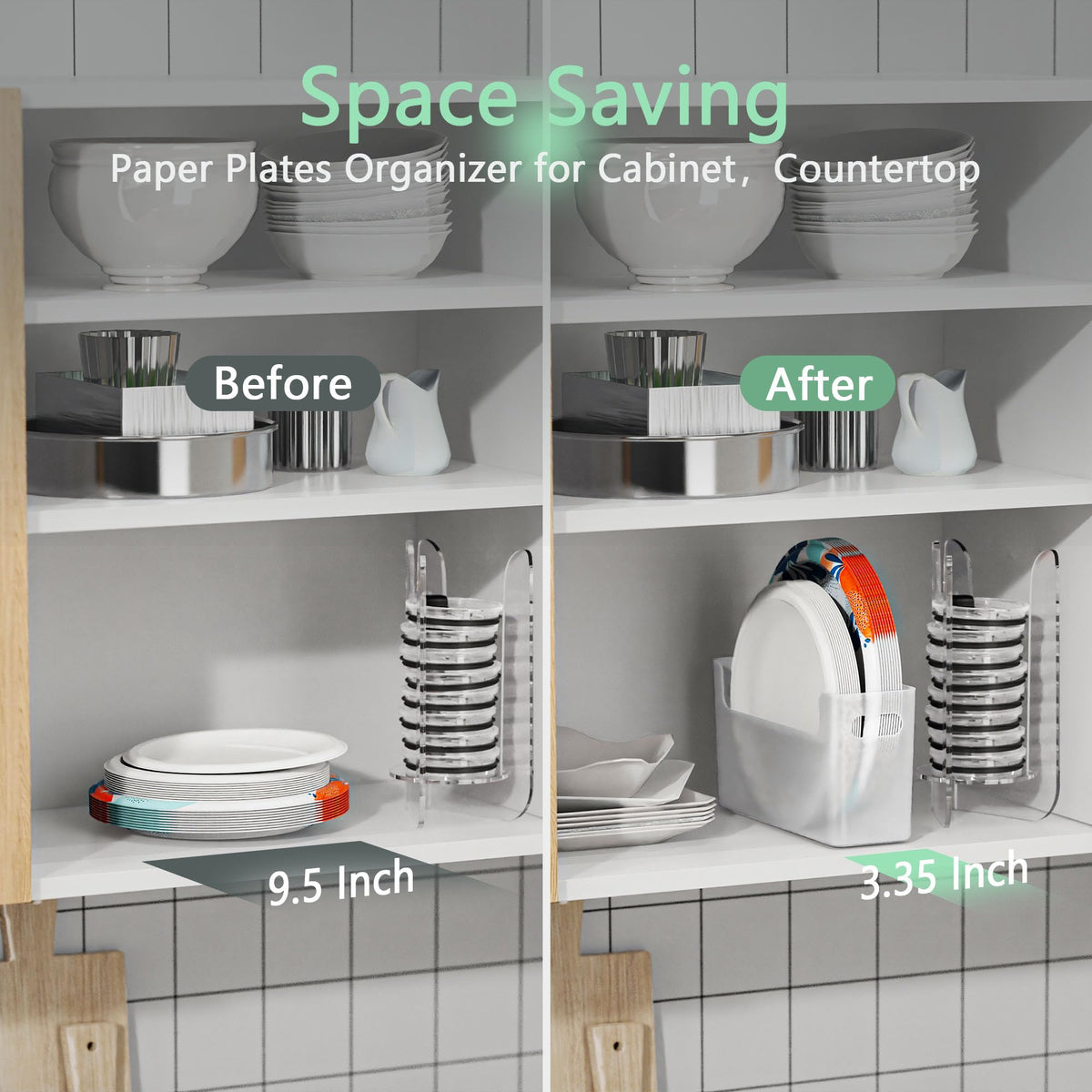 Towardfun paper plate dispenser with plates ready for easy access at meals.