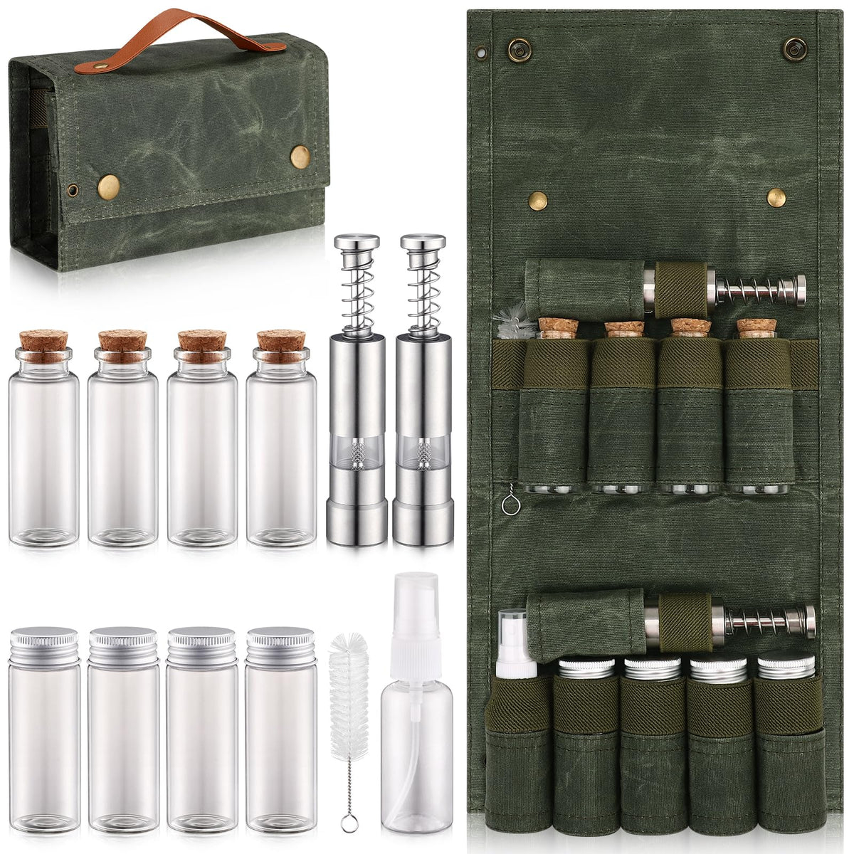 TOBWOLF portable spice bag folded for travel convenience.