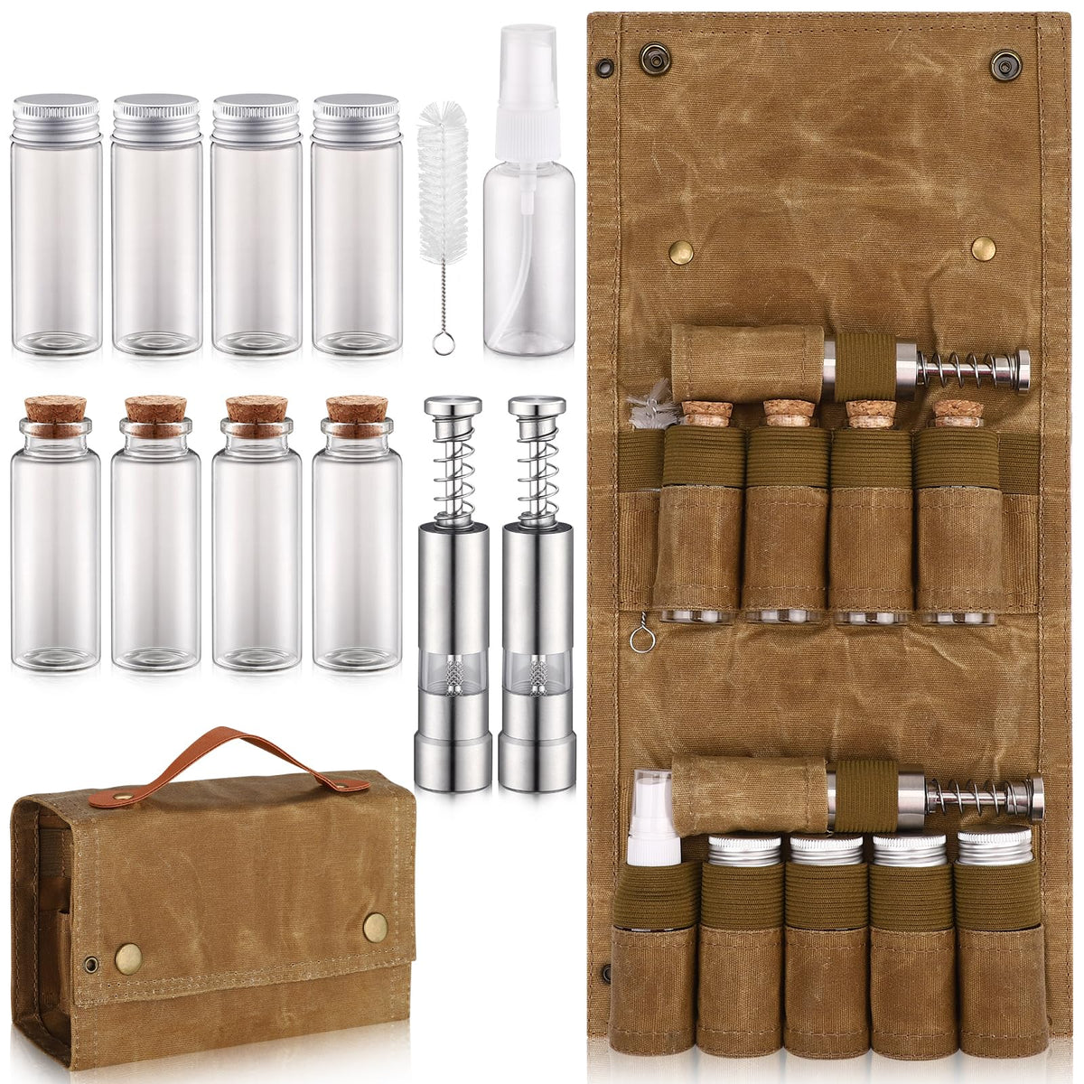 TOBWOLF portable spice kit ready for camping, BBQ, or hiking adventures.