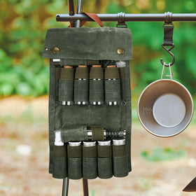 TOBWOLF waxed canvas bag waterproof exterior protects spices outdoors.