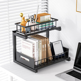 Toyear under sink organizer black finish complements modern kitchens and bathrooms