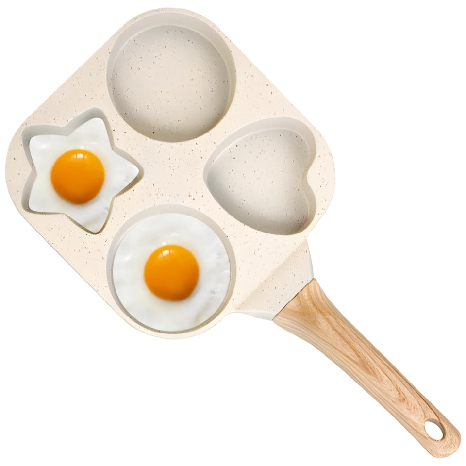 Toyosport 4-hole egg frying pan with four compartments for quick eggs.