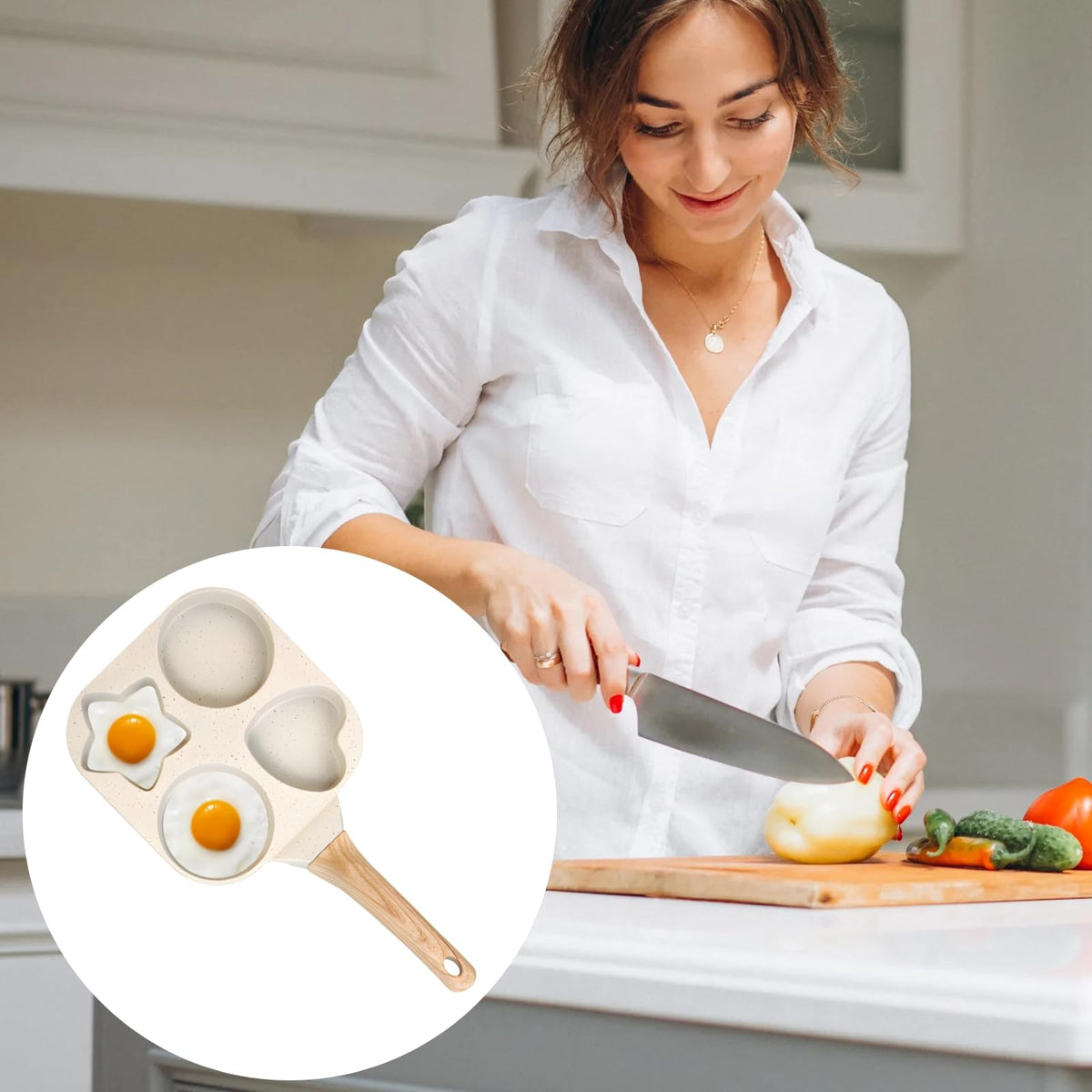 Toyosport heart-shaped egg molds for playful, attractive breakfast plating.