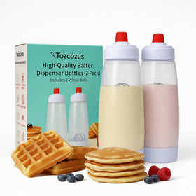 TOZCOZUS pancake batter dispenser with pour-spout for clean pouring