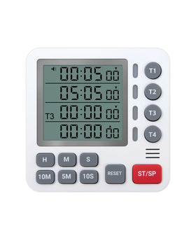 TPNEG Digital Kitchen Timer front view showing four channels for multitask timing.
