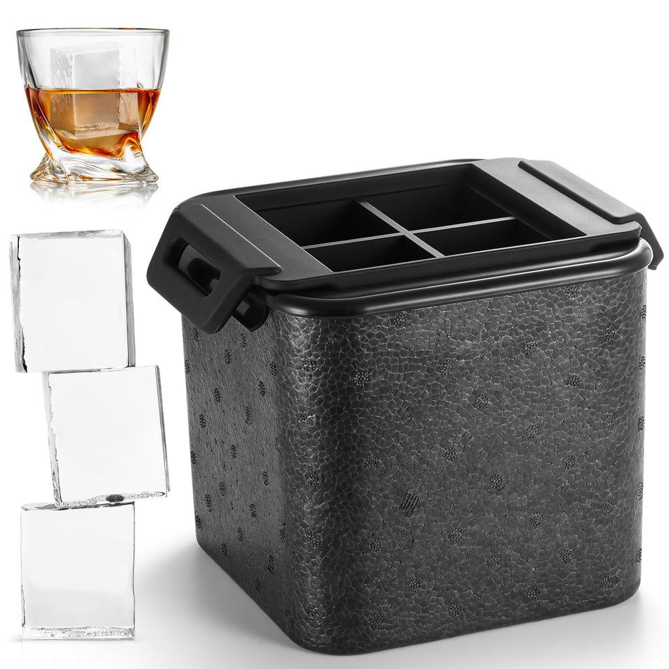 TPPICK Clear Square Ice Cube Maker for whiskey delivers clear, slow-melting cubes.