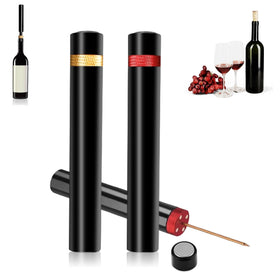 TQBAJ Arropop wine opener golden pump in hand enables quick cork removal.