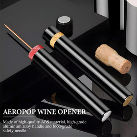 TQBAJ Arropop wine opener red pump in hand enables one-handed operation.
