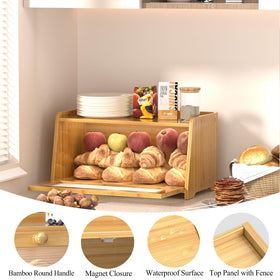 TQQDCI bread box with slotted bottom and easy-grip design