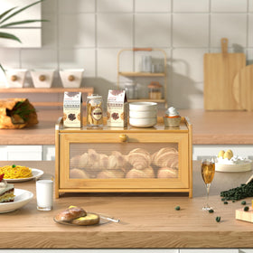 TQQDCI farmhouse-style bread container for countertop organization